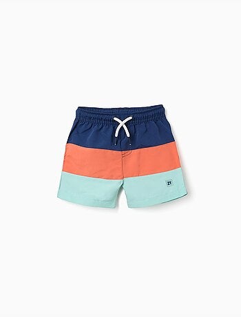 Short de bain avec bloc de couleurs et cordon de serrage