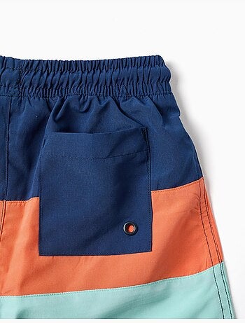 Short de bain avec bloc de couleurs et cordon de serrage