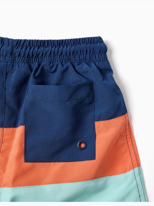 Short de bain avec bloc de couleurs et cordon de serrage - Kiabi