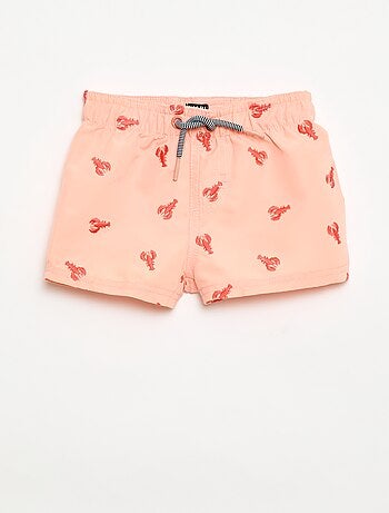 Short de bain avec broderies 'homard'
