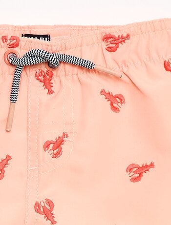 Short de bain avec broderies 'homard'