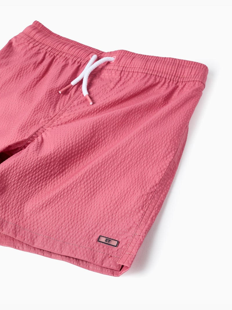 Short de bain avec cordon de serrage et poche Rose foncé - Kiabi