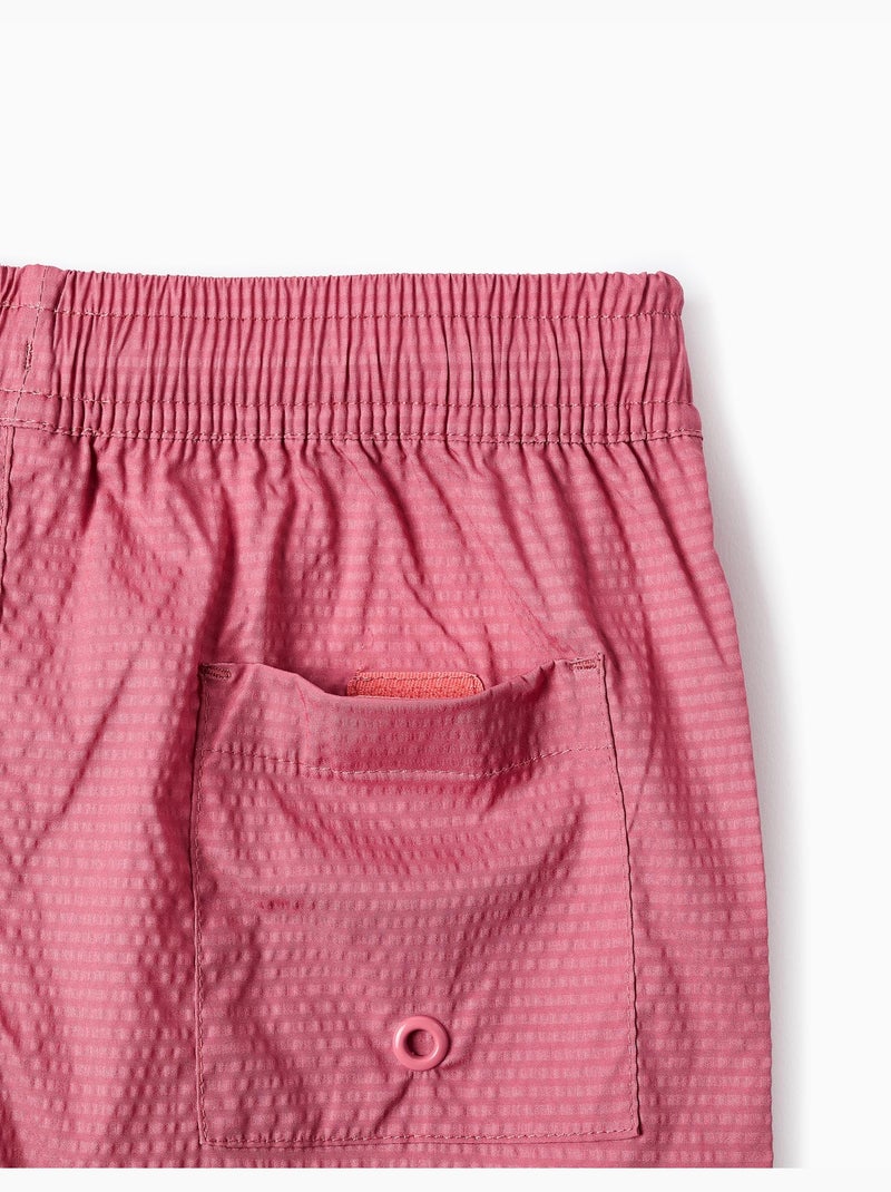 Short de bain avec cordon de serrage et poche Rose foncé - Kiabi