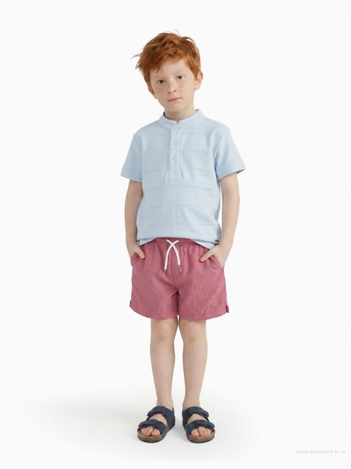 Short de bain avec cordon de serrage et poche - Kiabi