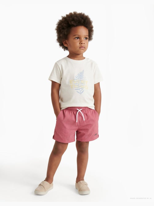 Short de bain avec cordon de serrage et poche - Kiabi
