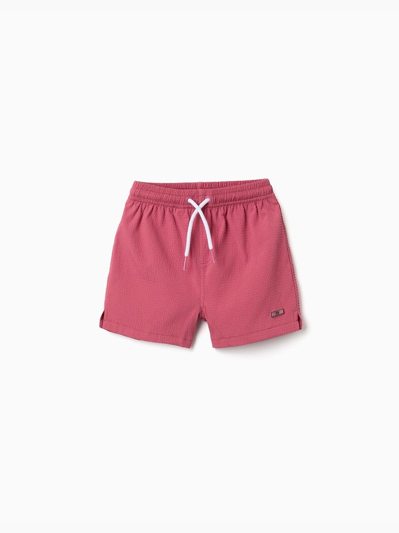 Short de bain avec cordon de serrage et poche Rose foncé - Kiabi
