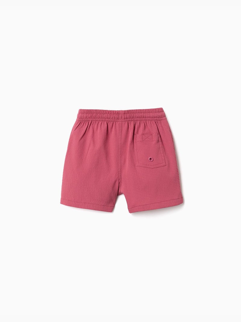 Short de bain avec cordon de serrage et poche Rose foncé - Kiabi