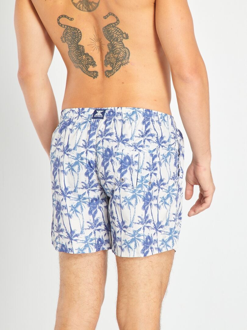 Short de bain avec imprimé bleu/beige - Kiabi
