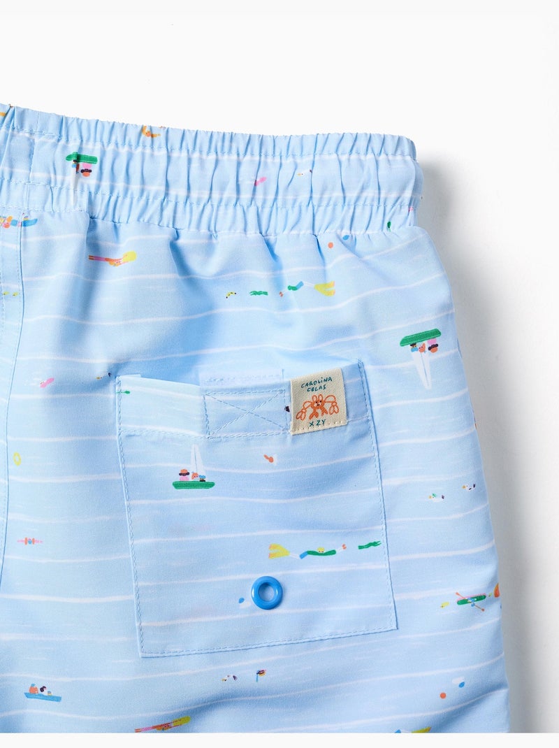 Short de bain avec imprimé Carolina Celas x Zippy Bleu clair - Kiabi
