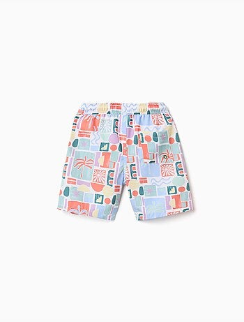 Short de bain avec imprimé coloré et cordon de serrage