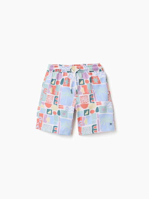 Short de bain avec imprimé coloré et cordon de serrage - Kiabi