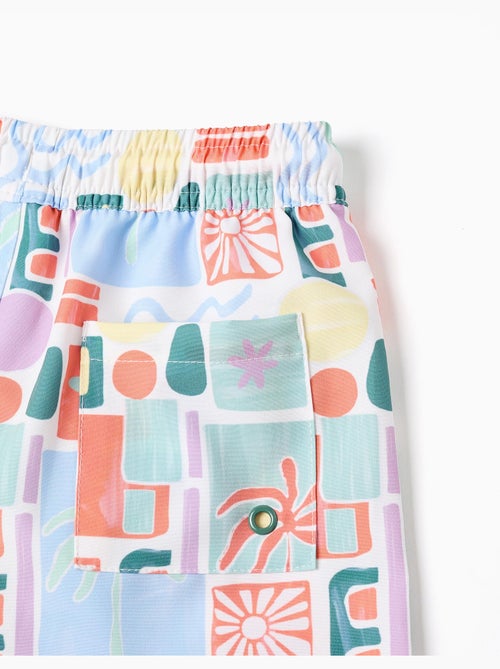 Short de bain avec imprimé coloré et cordon de serrage - Kiabi