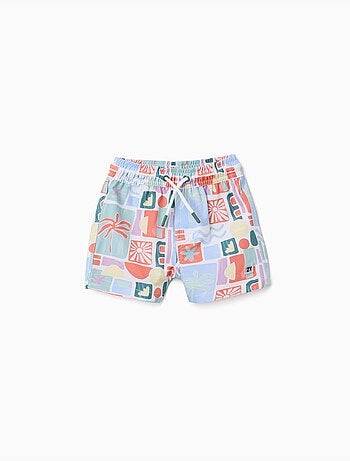 Short de bain avec imprimé coloré et cordon de serrage