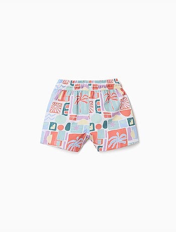 Short de bain avec imprimé coloré et cordon de serrage