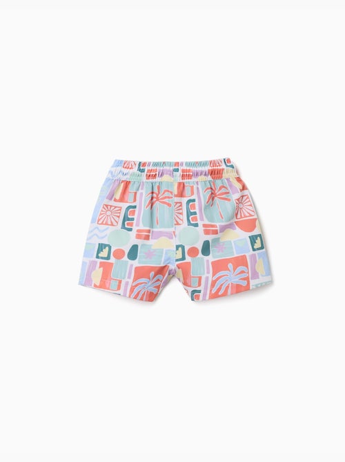 Short de bain avec imprimé coloré et cordon de serrage - Kiabi