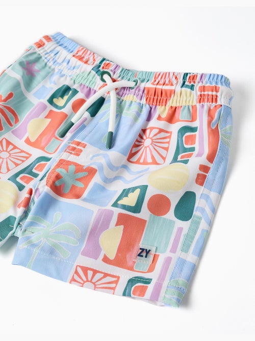 Short de bain avec imprimé coloré et cordon de serrage - Kiabi