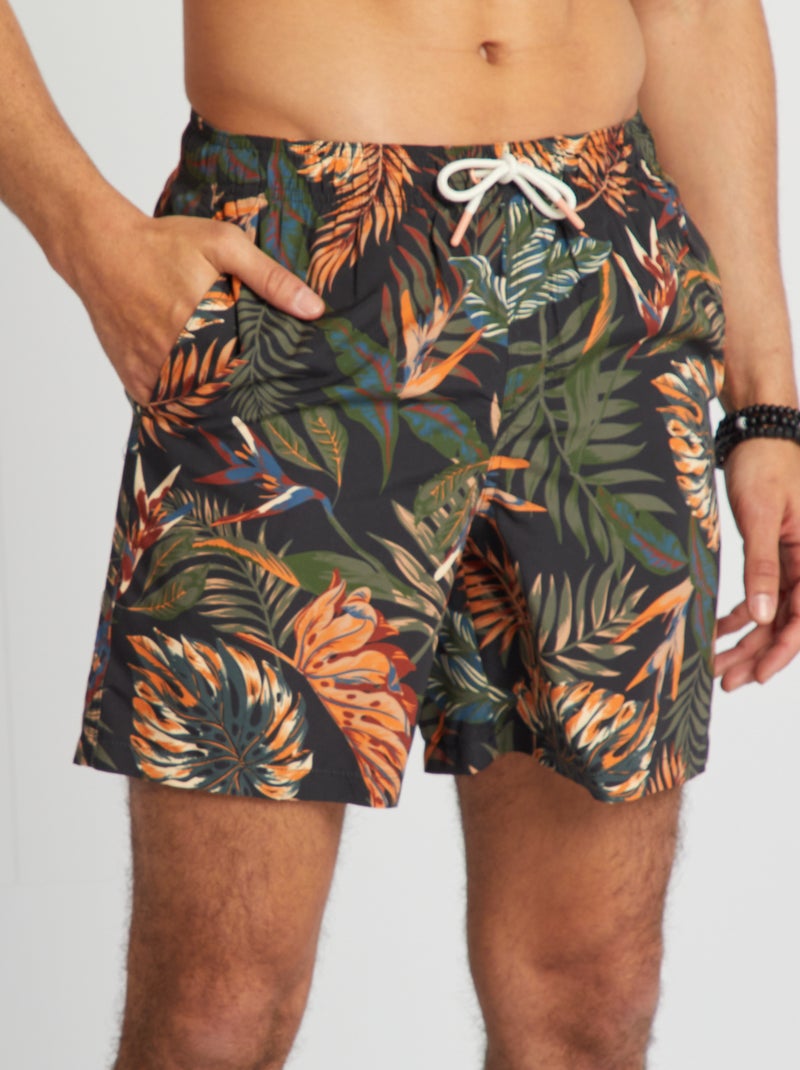 Short de bain avec imprimé Vert/orange - Kiabi