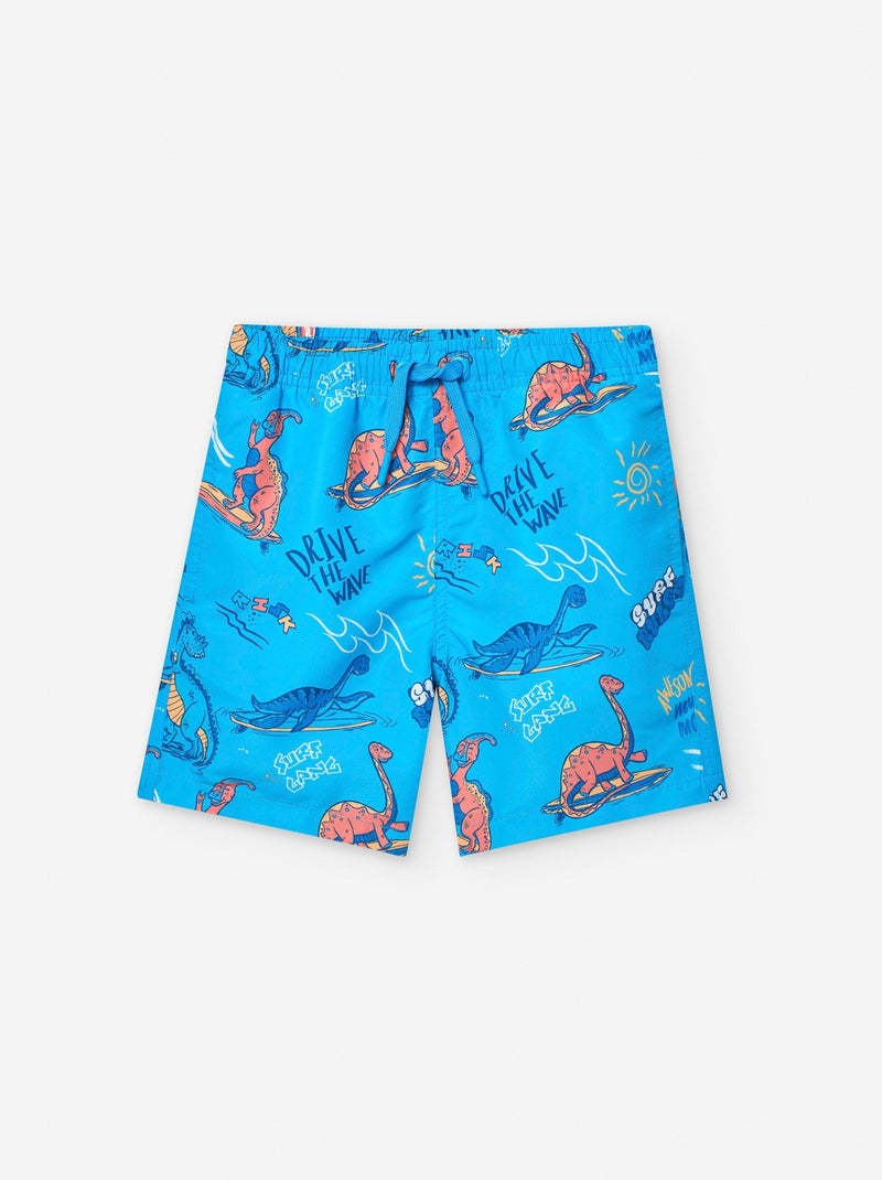 Short de Bain avec Motif Bleu clair - Kiabi