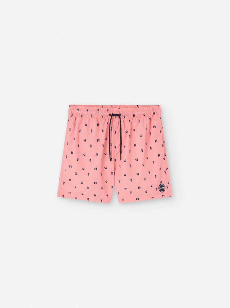 Short de Bain avec Motif Bleu - Kiabi