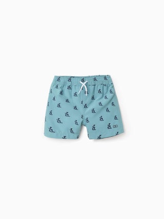 Short de Bain avec Motif Brodé