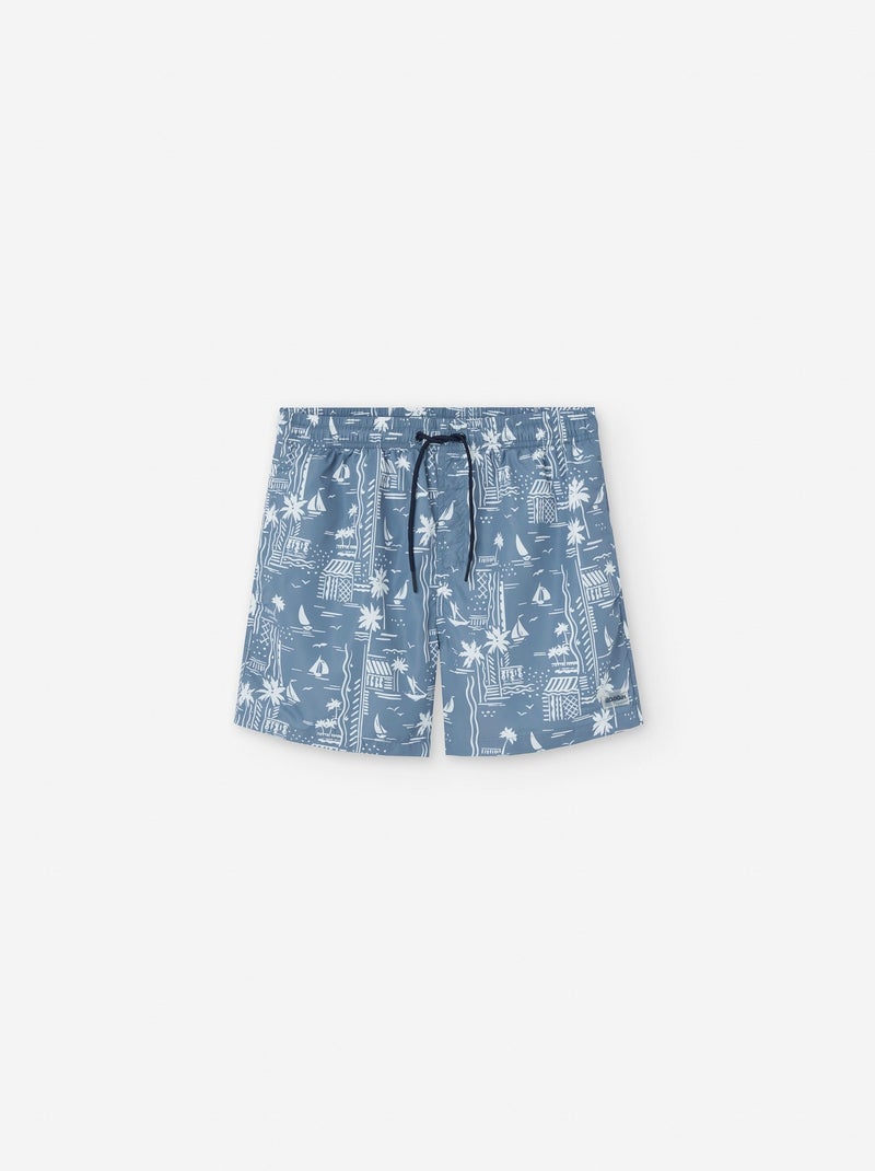 Short de Bain avec Motif Gris - Kiabi