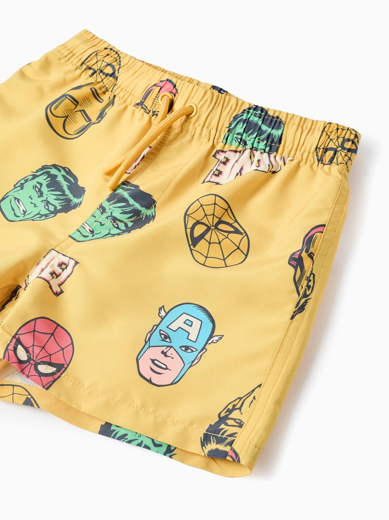 Short de bain avec motif Marvel et cordon de serrage Jaune foncé - Kiabi
