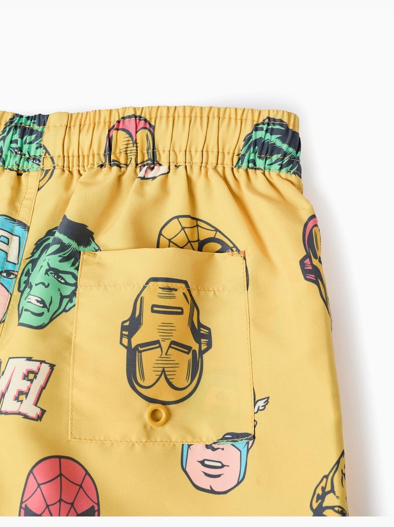 Short de bain avec motif Marvel et cordon de serrage Jaune foncé - Kiabi