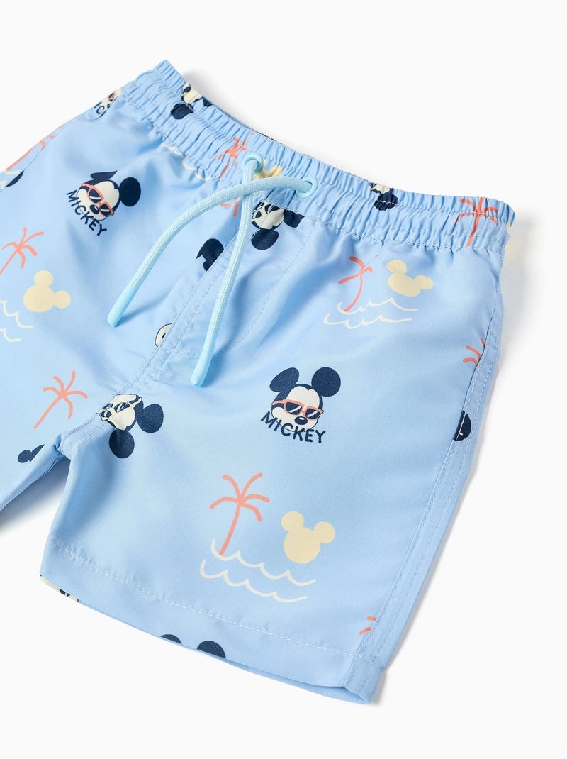 Short de bain avec motif Mickey et cordon de serrage Bleu clair - Kiabi