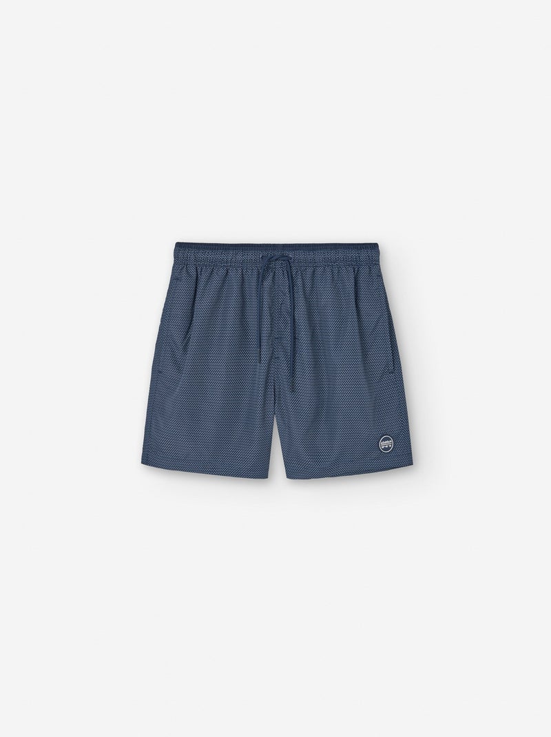 Short de Bain avec Motif ondulé Bleu clair - Kiabi