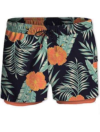 Short de bain avec moulant long dessous Hibiscus Freegun