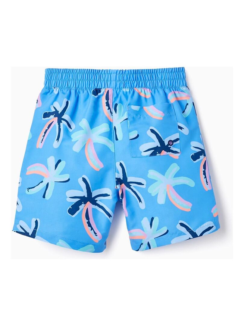 Short De Bain Garçon No Publik 14-16 Ans - Motif Miami Beach - Bleu Multicolore, Neuf