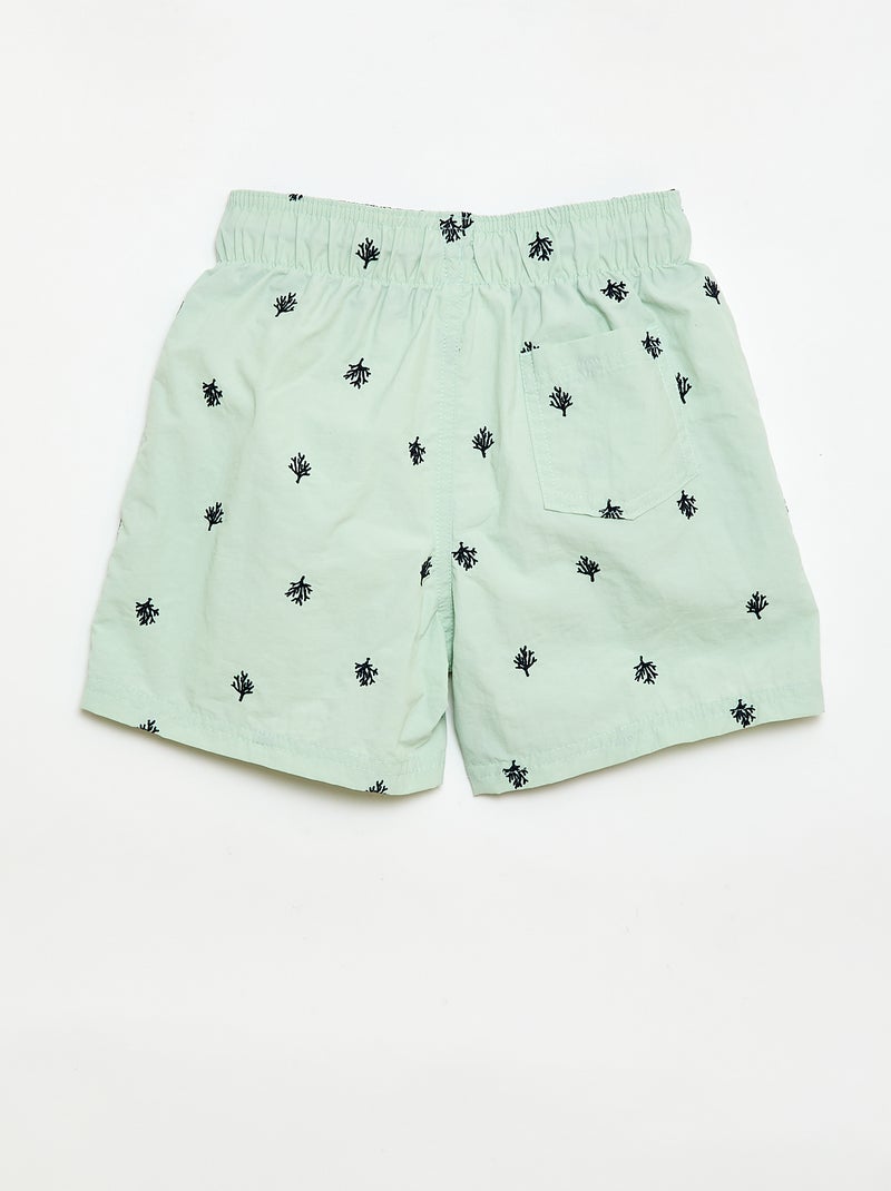 Short de bain brodé Bleu - Kiabi