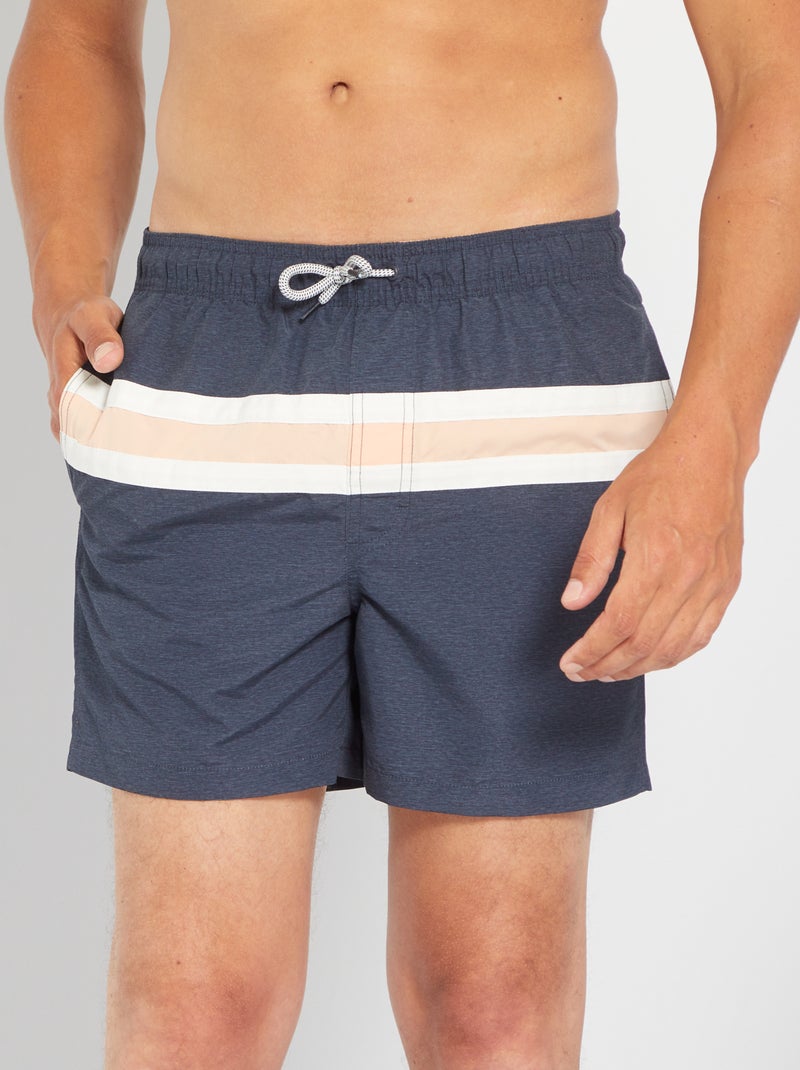 Short de bain color-block Bleu marine/rose - Kiabi
