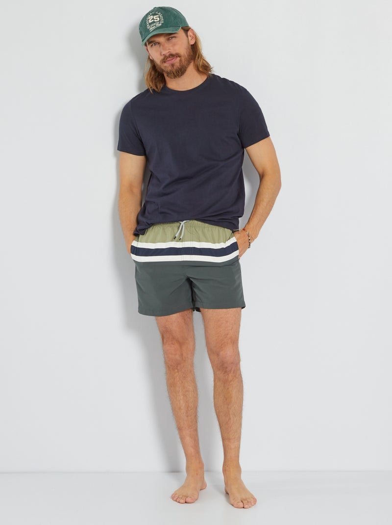 Short de bain color-block Vert - Kiabi