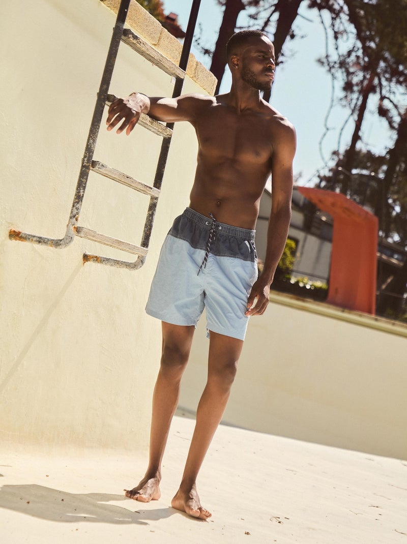 Short de bain contrasté MO Fashion Bleu - Kiabi