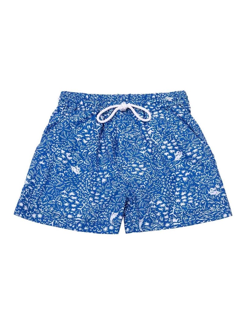 Short de Bain   Coton   et   SWIMBOY - La Faute à Voltaire Bleu Blanc - Kiabi