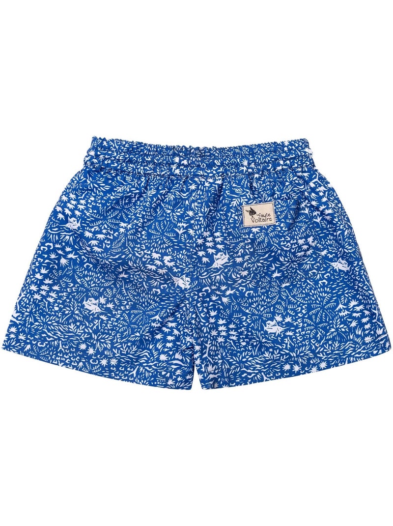Short de Bain  Coton   et   SWIMBOY - La Faute à Voltaire Bleu Blanc - Kiabi