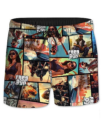 Short de bain court enfant avec doublure et ceinture élastiquée Gang Freegun
