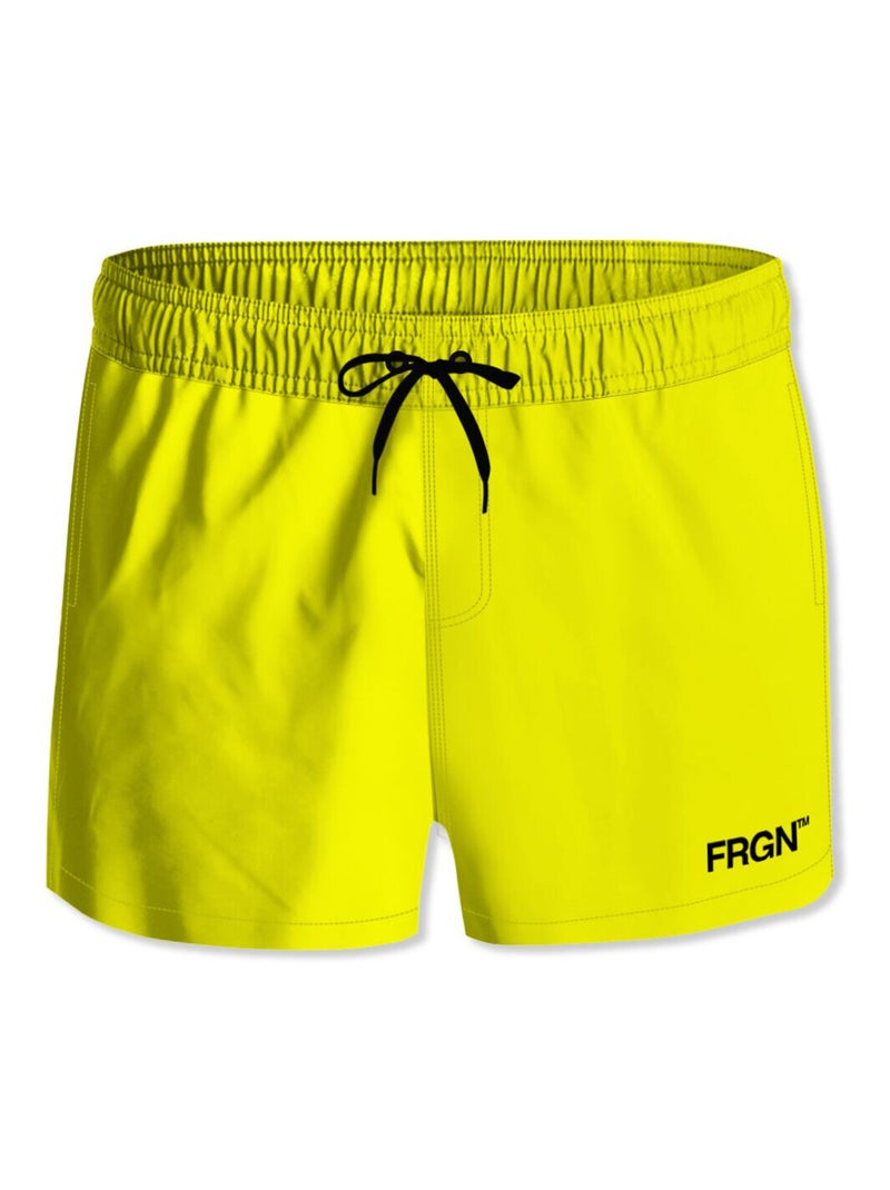 Short de bain court homme avec doublure Ecoo Freegun Jaune - Kiabi