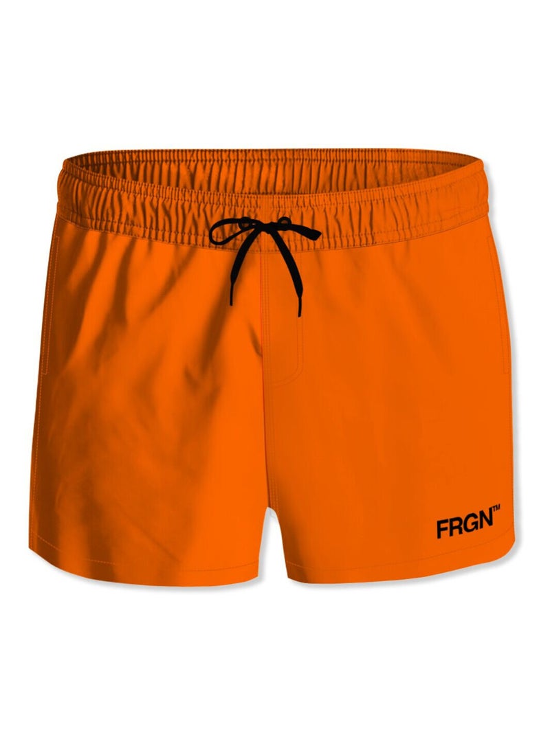 Short de bain court homme avec doublure Ecoo Freegun Orange - Kiabi