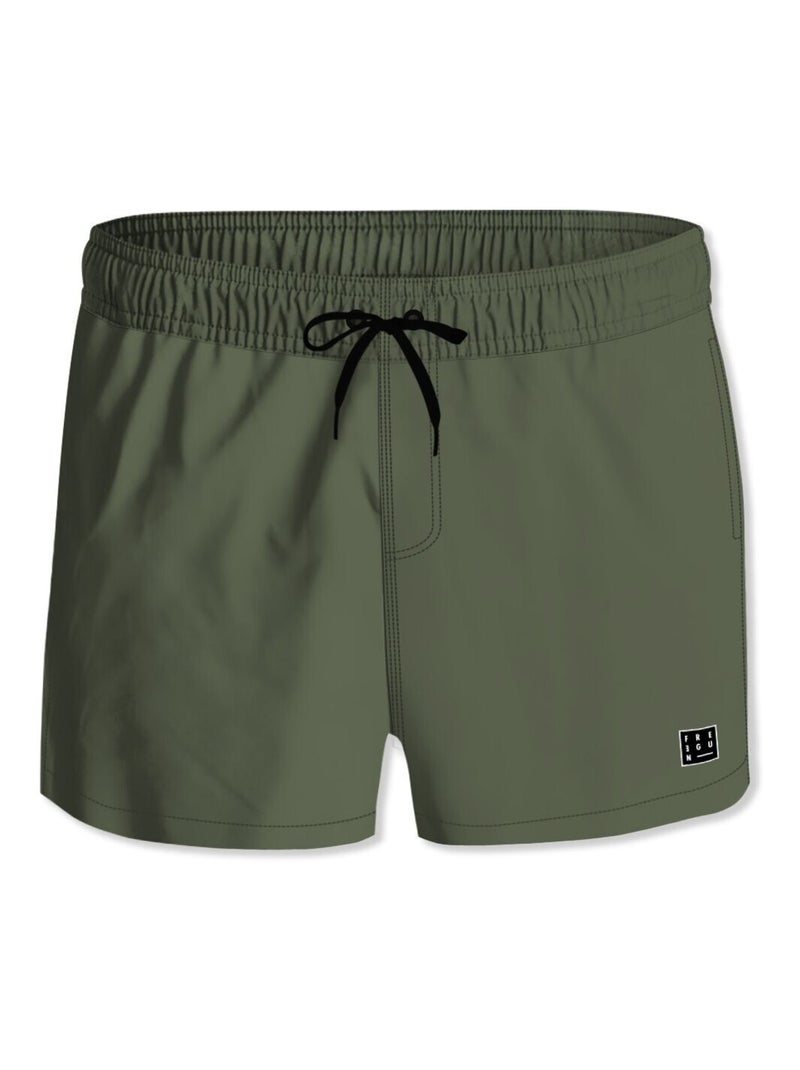 Short de bain court homme avec doublure Ecoo Freegun Vert kaki - Kiabi