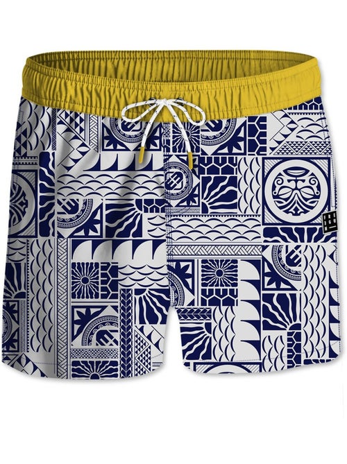 Short de bain court homme avec doublure tiki freegun - Kiabi Short de bain court homme avec doublure tiki freegun - Kiabi