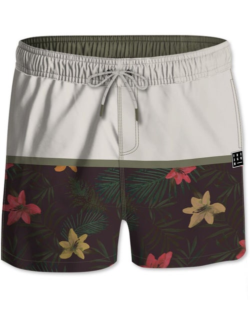 Short de bain court homme avec filet intérieur palmiers freegun - Kiabi Short de bain court homme avec filet intérieur palmiers freegun - Kiabi