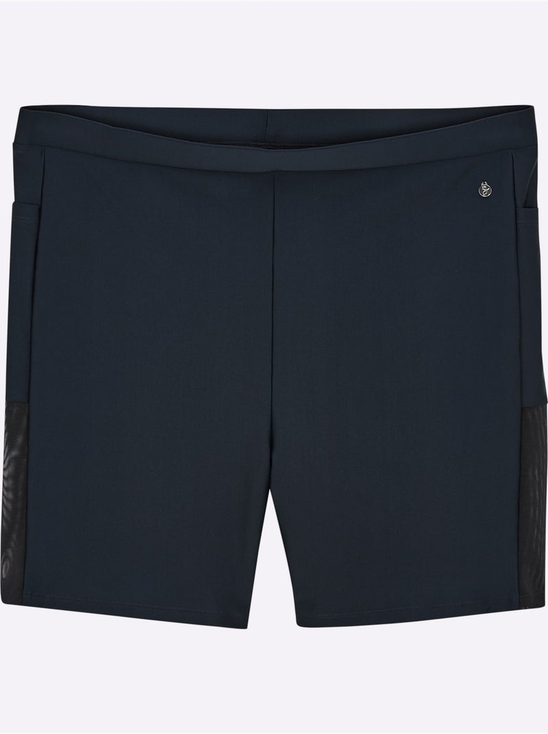 Short De Bain Empiècement Maille - Taille Standard - Sheego Bleu foncé - Kiabi