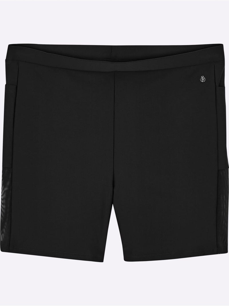 Short De Bain Empiècement Maille - Taille Standard - Sheego Noir - Kiabi