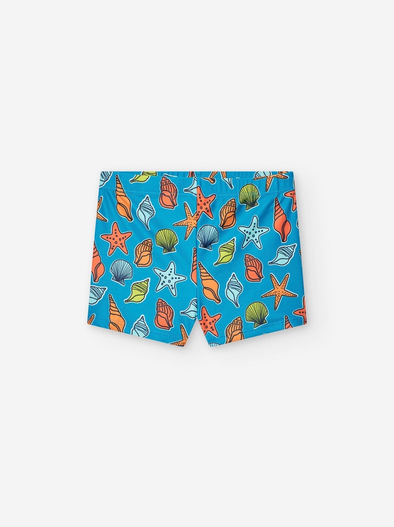 Short de Bain en Lycra avec Motif Bleu - Kiabi