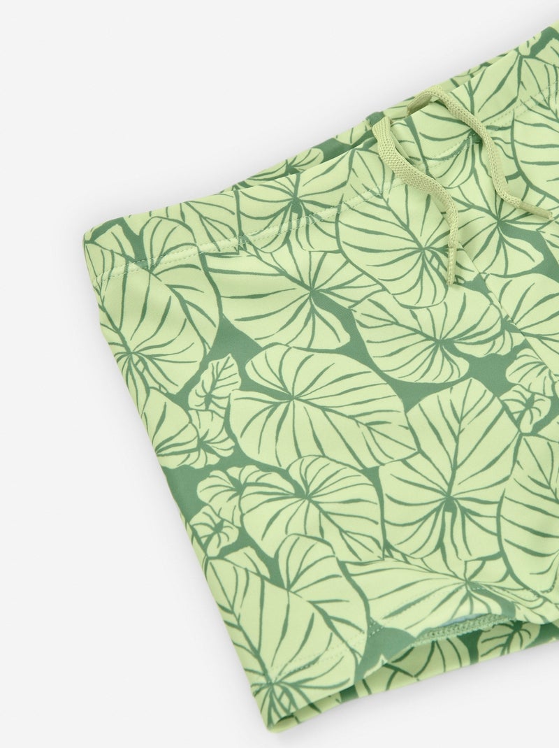 Short de Bain en Lycra Motif Vert clair - Kiabi