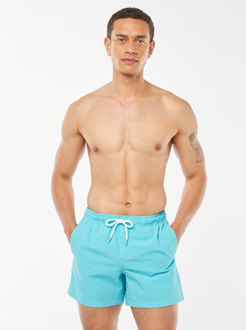 Short de bain en maille reliefée - Kiabi
