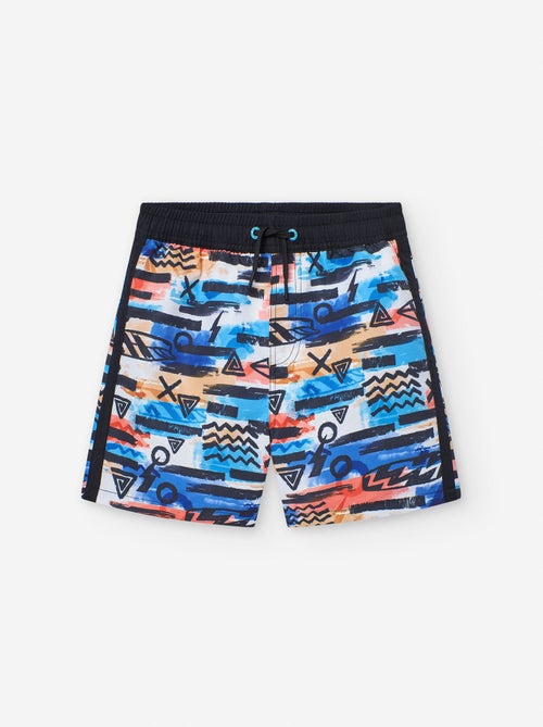 Short de Bain en Microfibre Motif - Kiabi