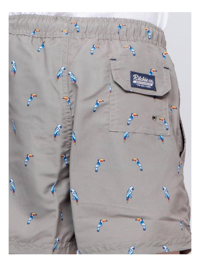Short de bain GAZOLE garçon Kaki - Kiabi